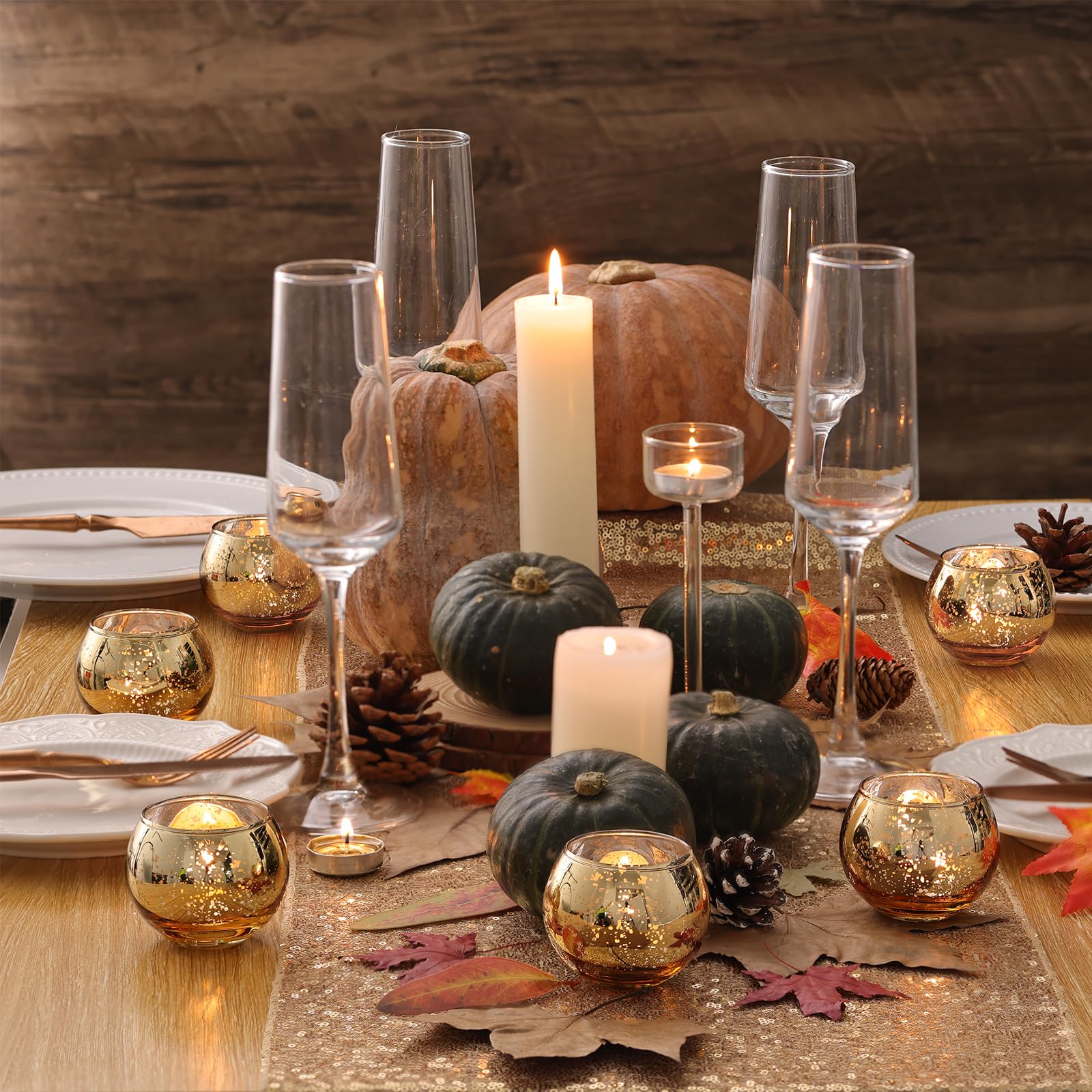 Volens mercury glass tealight holder for wedding décor and ambient lighting