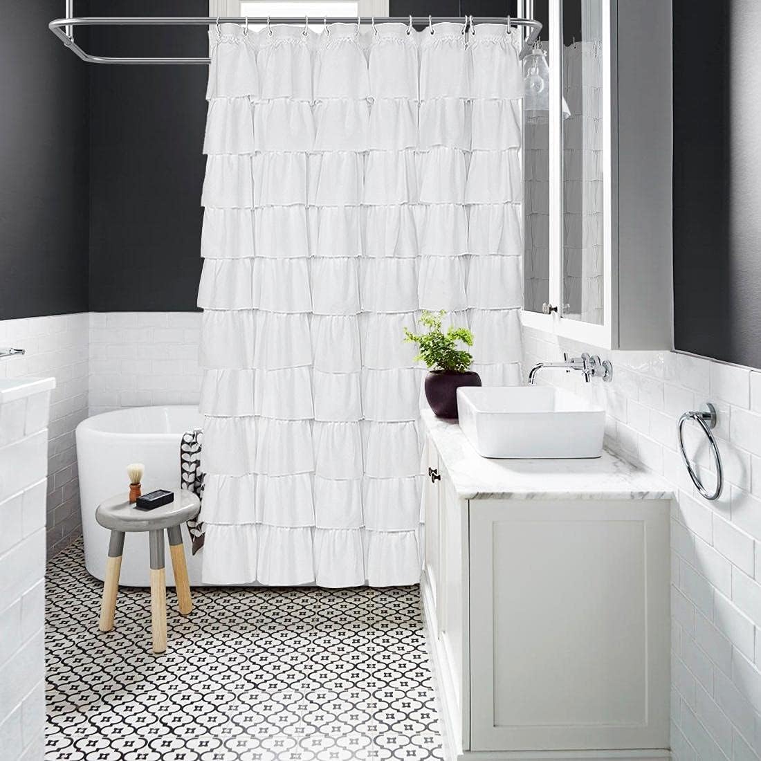 Volens white ruffle curtain pleats detail in decor