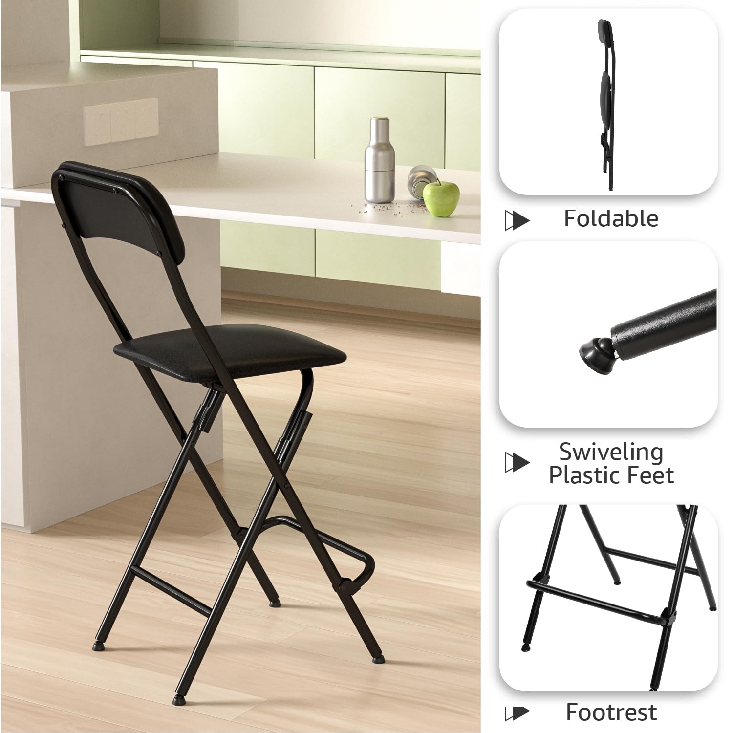 VOLIX stool with back support ready for casual dining use