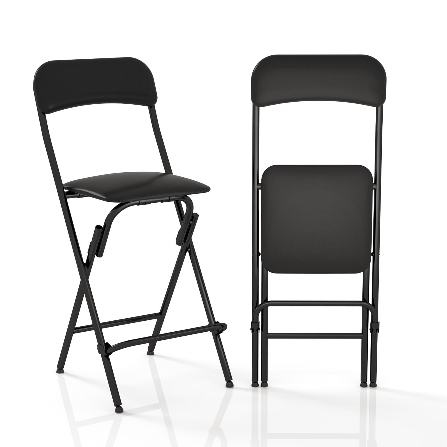 VOLIX folding bar stool with backrest at a kitchen island for comfortable seating