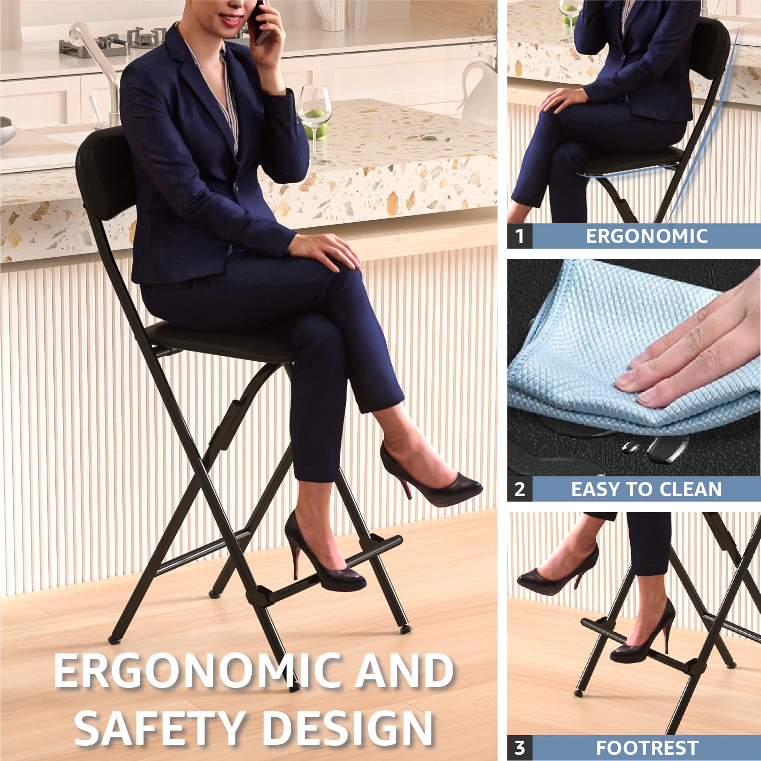 VOLIX 25in height stool at a tall counter for comfortable seating