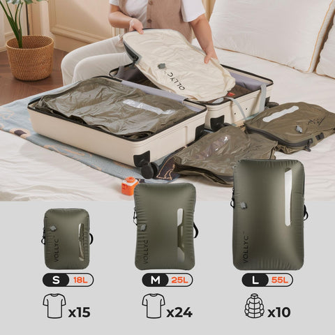 VOLLYC 4-in-1 vacuum bag 55L handles bulkier items like jackets