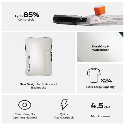 VOLLYC travel vacuum bags save space up to 85 percent