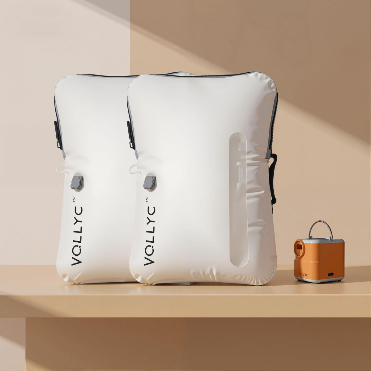 VOLLYC travel vacuum bags with pump show 25L capacity for easy packing