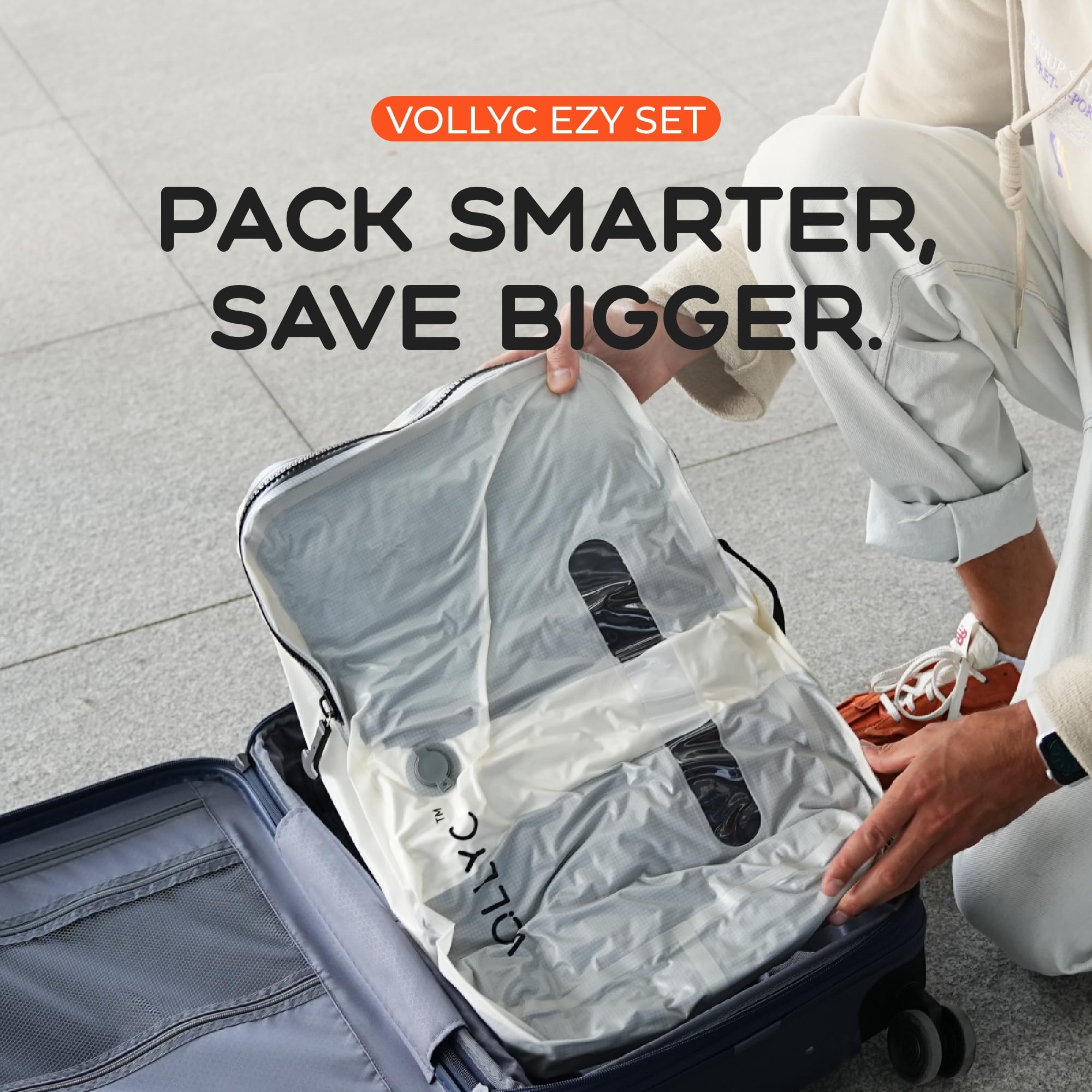 VOLLYC travel vacuum bags compact design helps save space