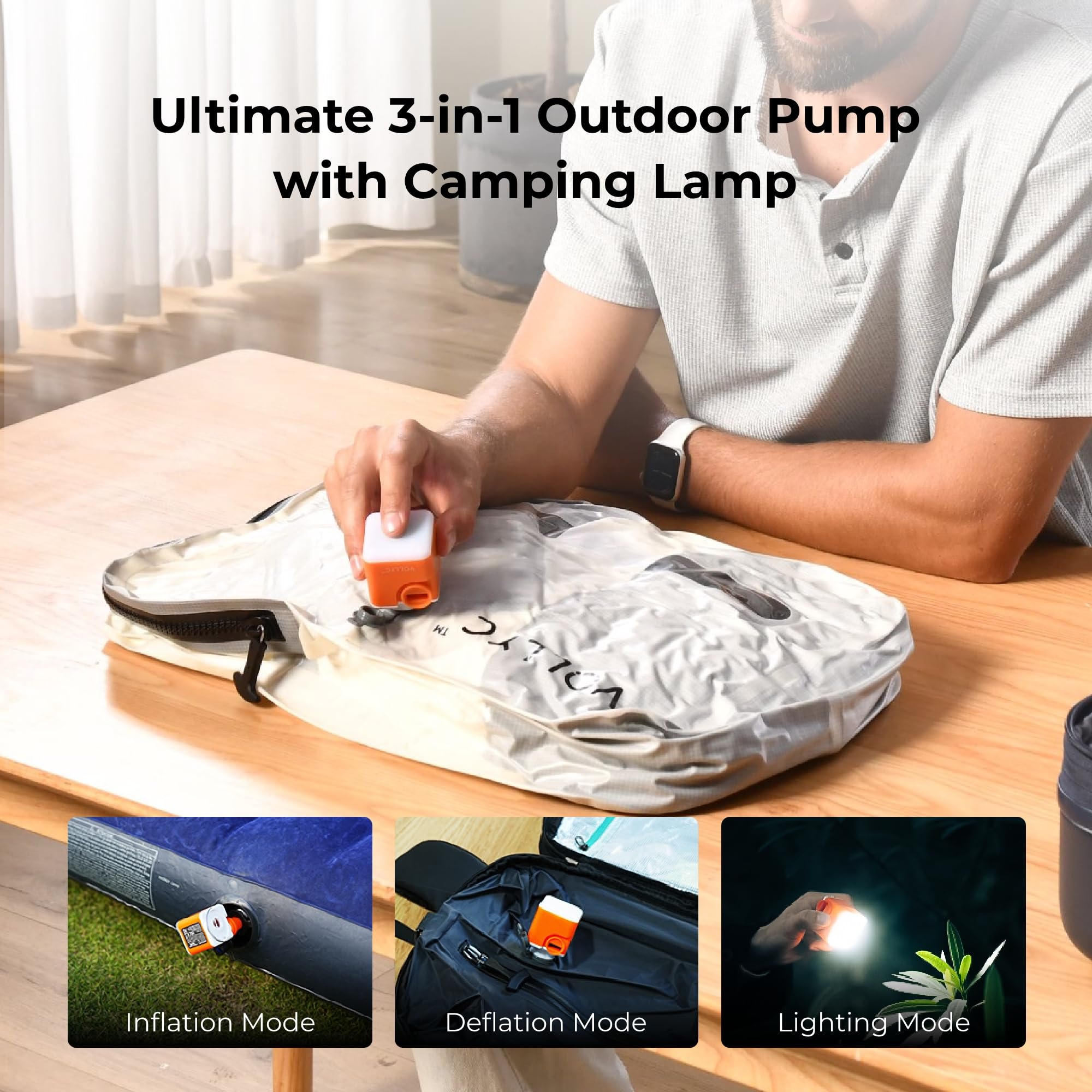VOLLYC travel vacuum bags pump delivers fast compression