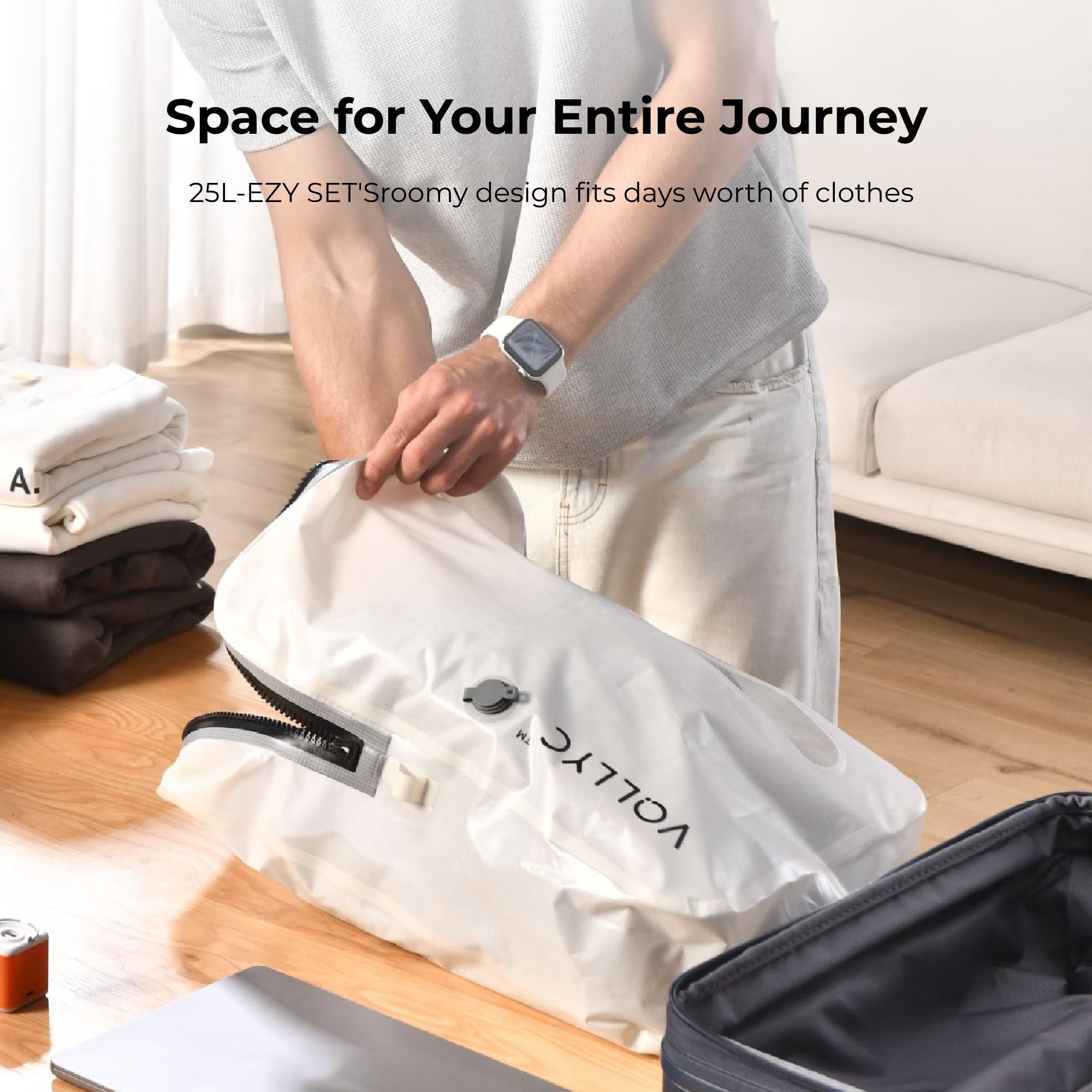 VOLLYC travel vacuum bags top handle for easy carry