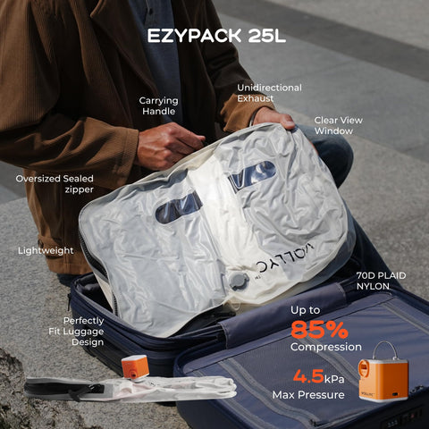 VOLLYC travel vacuum bags transparent window for quick viewing