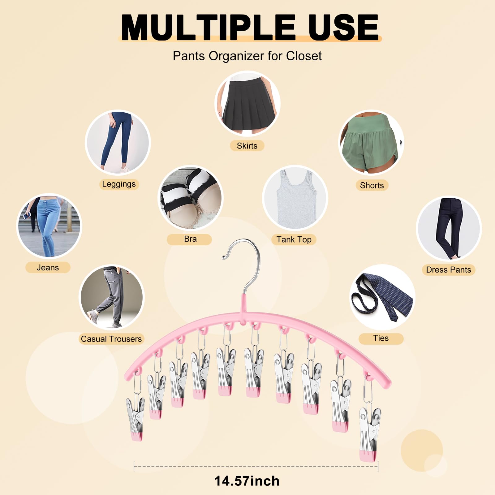 Hangers mounted in closet, door, or wall for easy access.