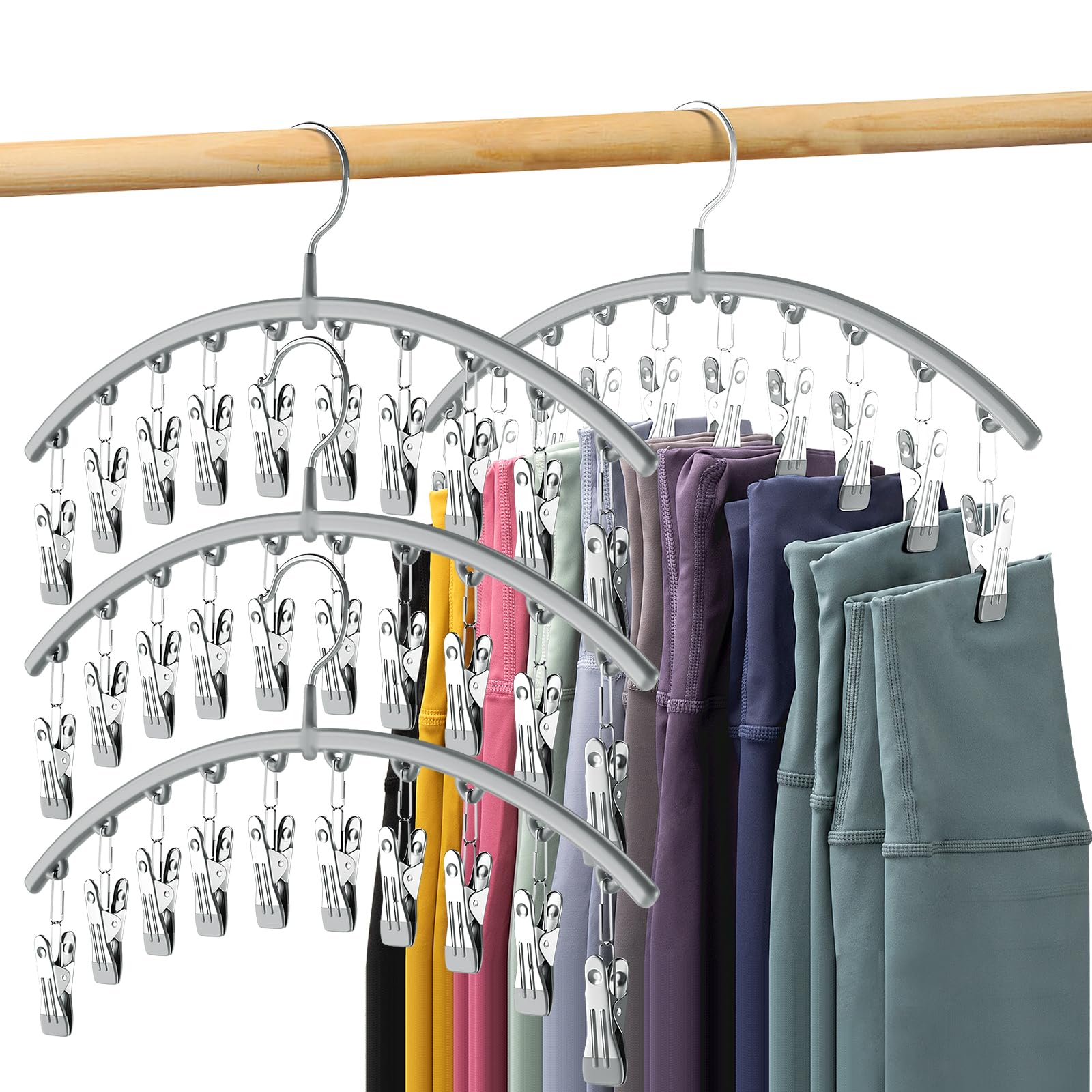 Volnamal legging organizer hanger gray showing space-saving design.