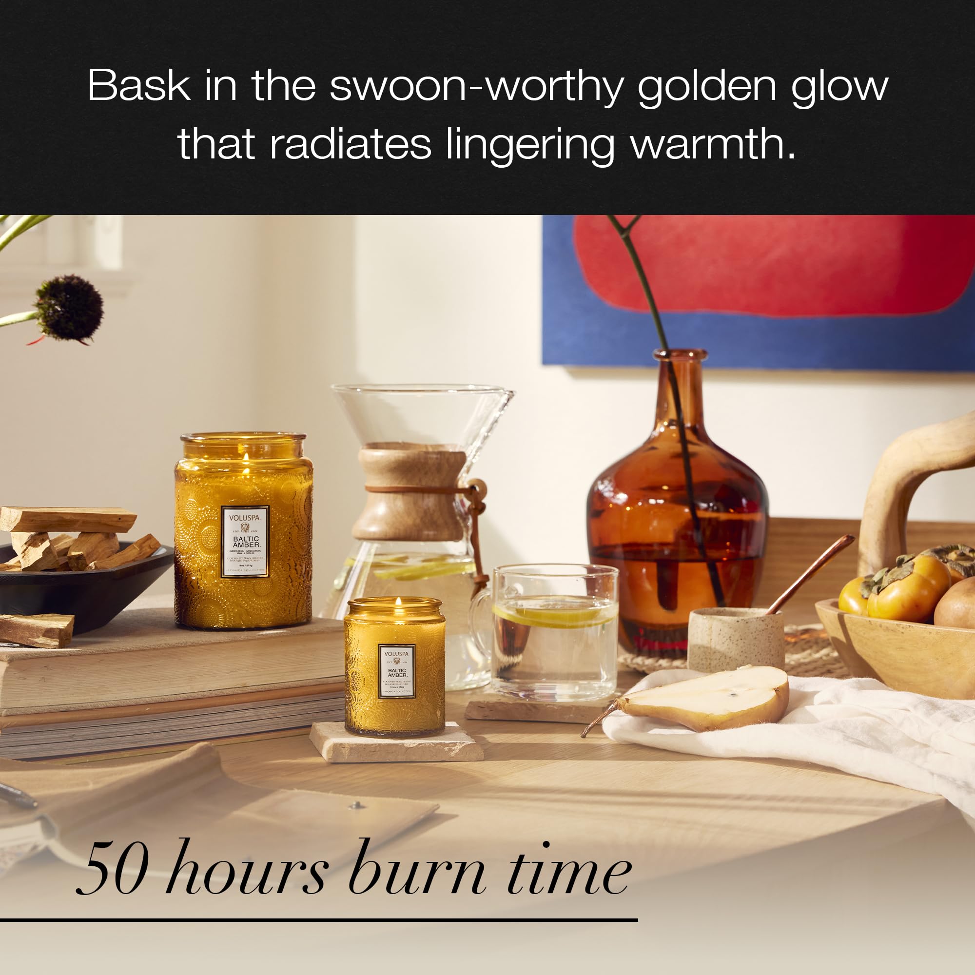 Voluspa Baltic Amber packaging image for gifting and celebrations.