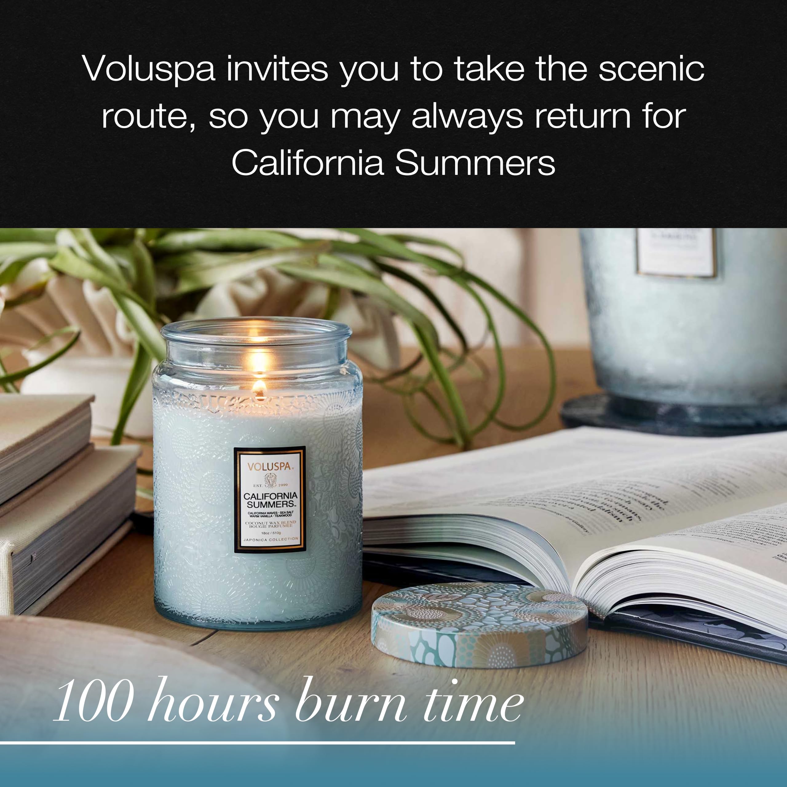 Voluspa California Summers in cozy living space evoking breezy summer notes.
