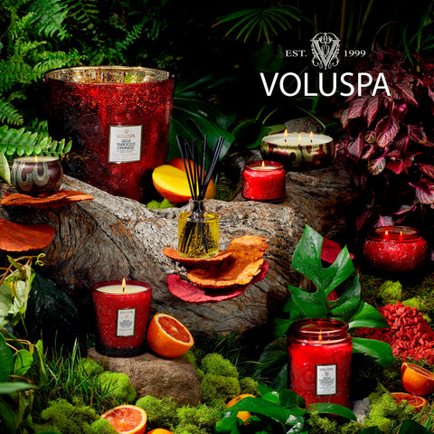 Voluspa Goji Tarocco Orange candle in a gift-ready jar, perfect for celebrations.