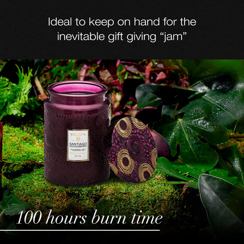 Voluspa Santiago Huckleberry gift-ready candle ideal for anniversaries and housewarmings
