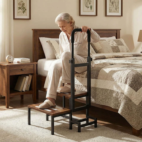 VonDream ergonomic handles rotate 180 degrees for left or right-handed use during transfers.