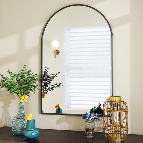 VooBang arched mirror in bedroom decor adding depth and balance
