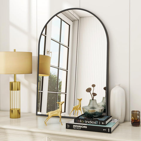 VooBang arched wall mirror 24x36 front view with distortion-free reflection