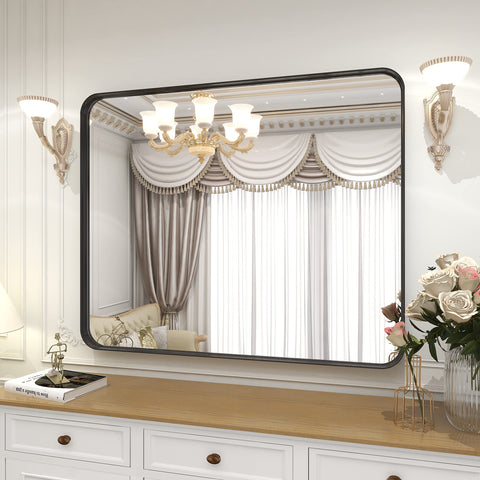 VooBang horizontal hanging mirror showcases flexible wall mounting options.
