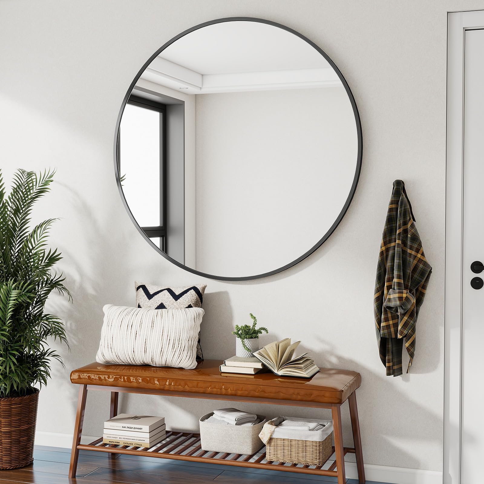 VooBang living room decor idea mirror adds balance and light to space