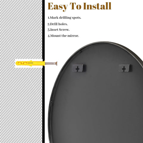 VooBang round mirror back hooks installation enables quick hanging