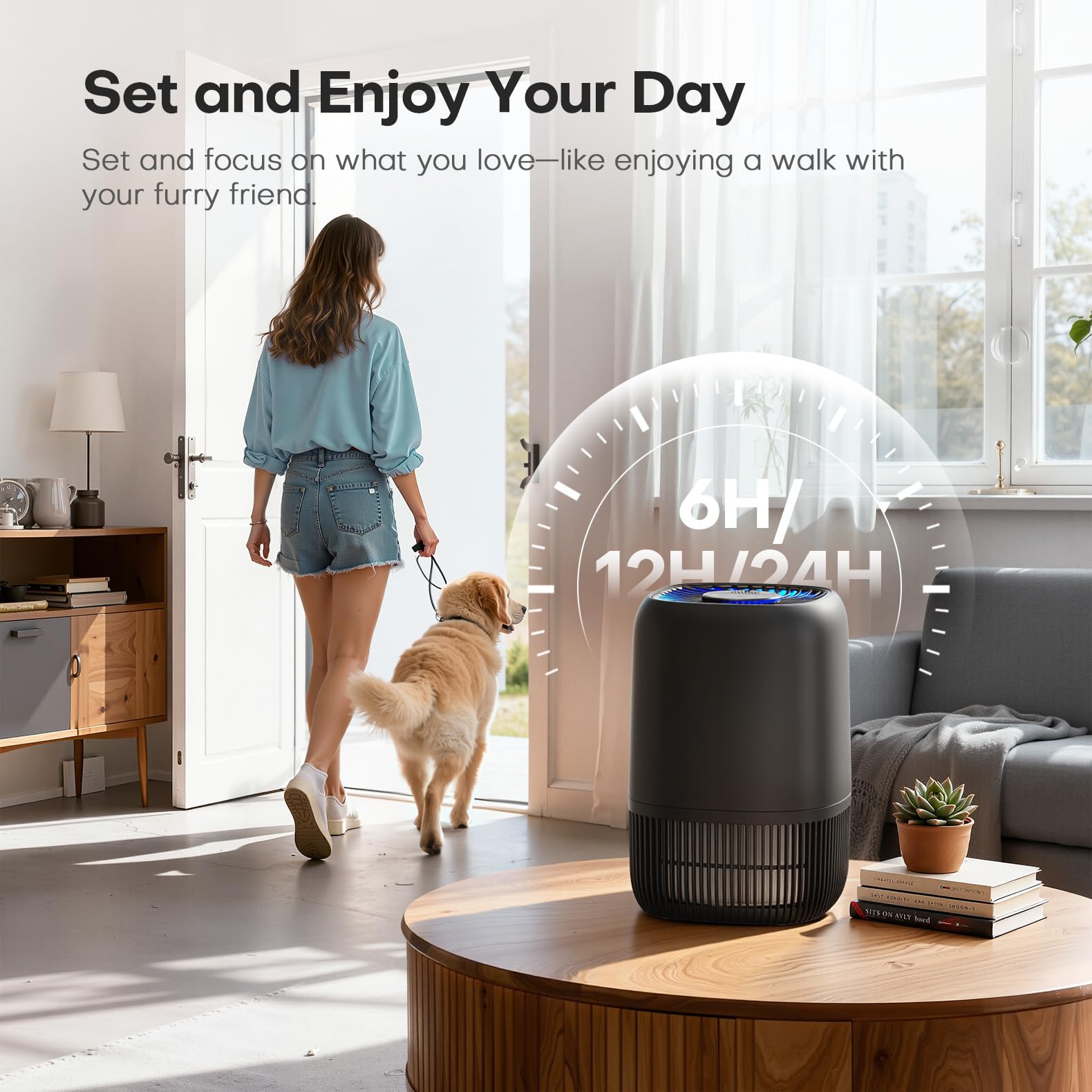VOOPNU purifier covers up to 1076 ft² for larger rooms.