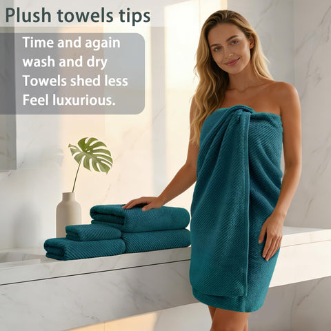 VOOVA & MOVAS deep turquoise color complements modern bathrooms.