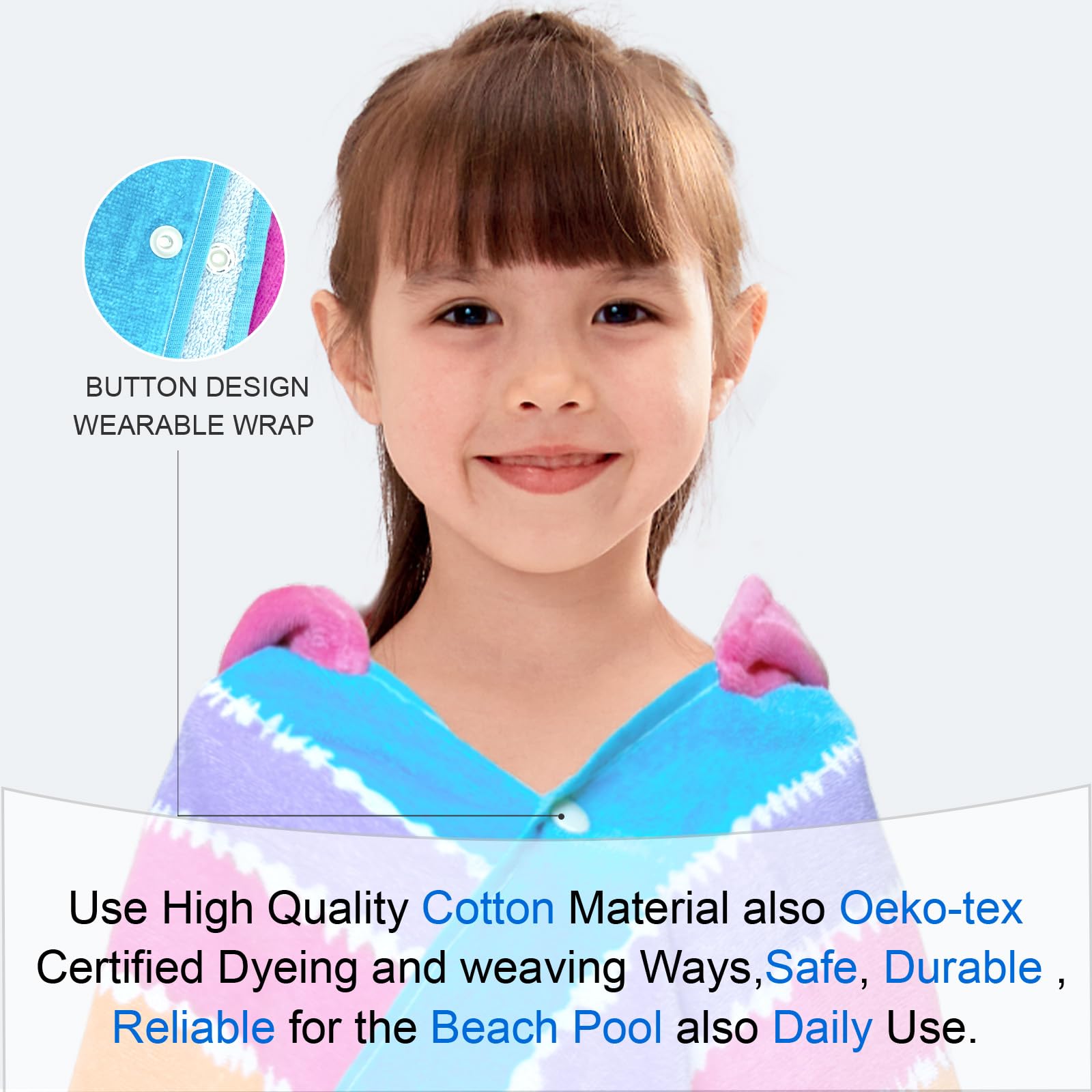 VOOVA & MOVAS hooded towel size 30x50 inches for growing kids