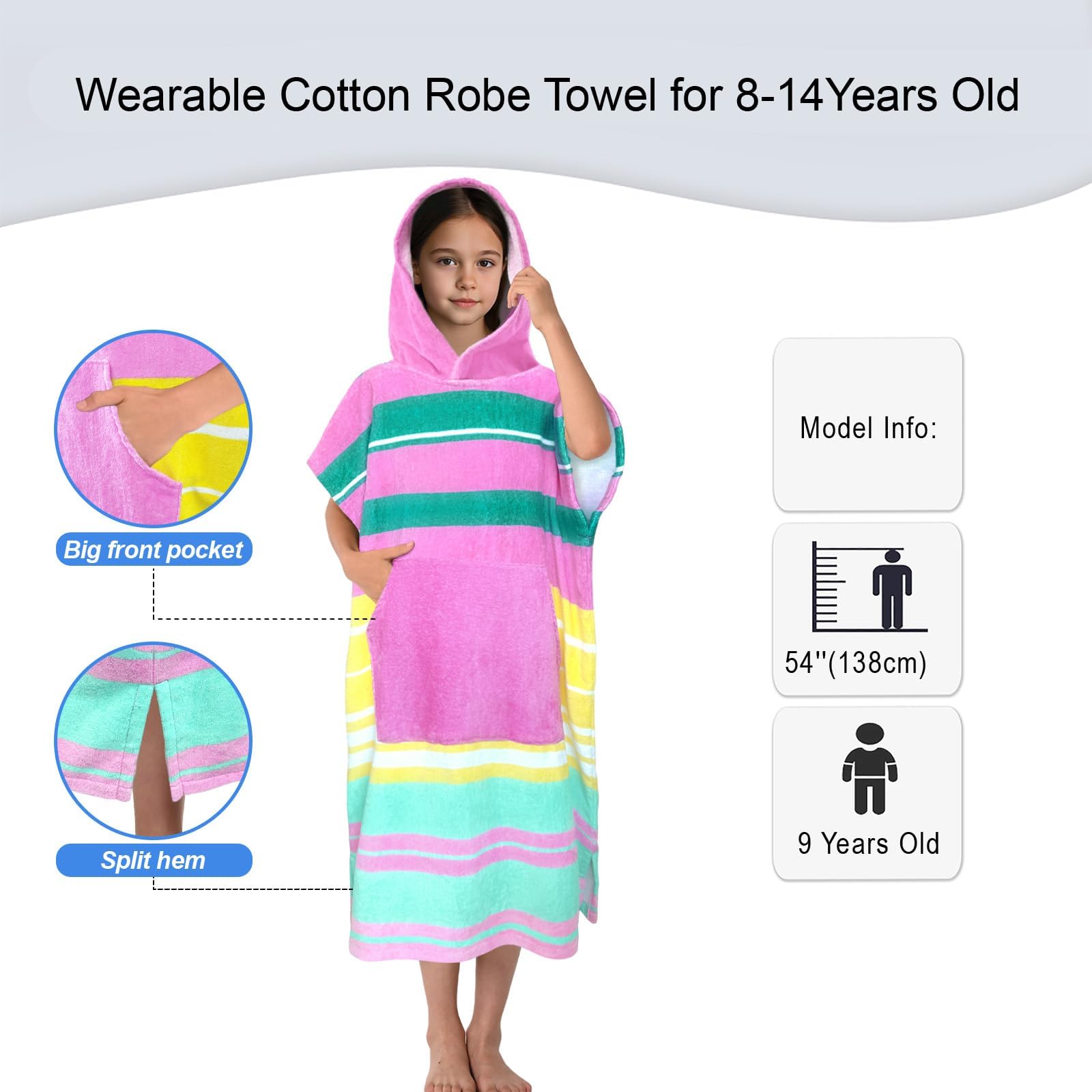 VOOVA & MOVAS hooded towel robe 100% cotton plush softness after baths