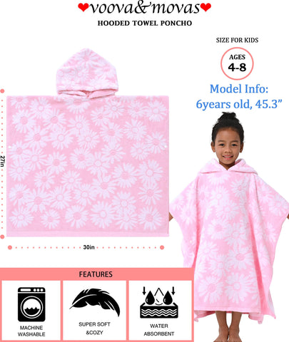 VOOVA & MOVAS kids hooded towel poncho ready for pool time and swimming.