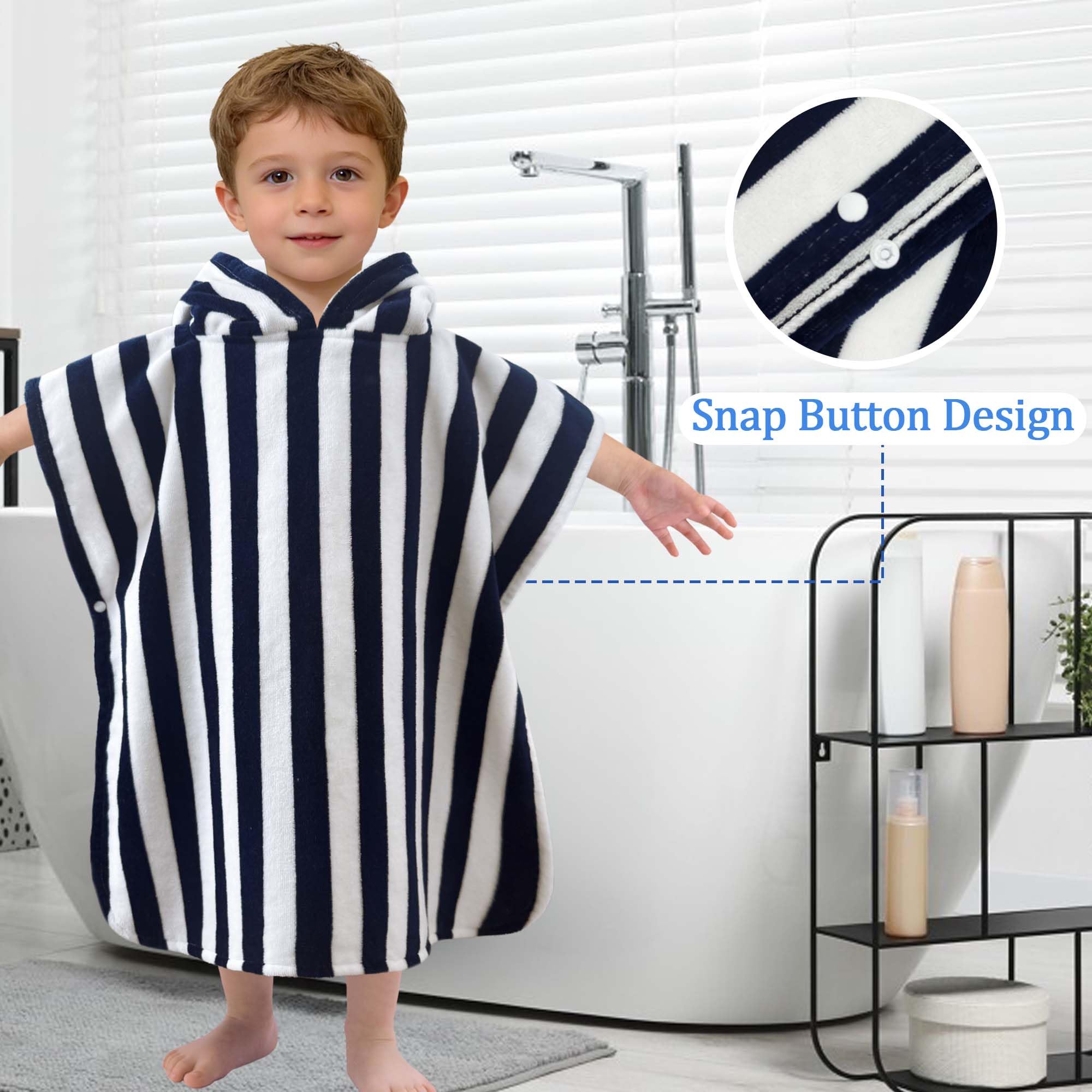VOOVA & MOVAS adjustable hooded towel easy changing at pool or beach.