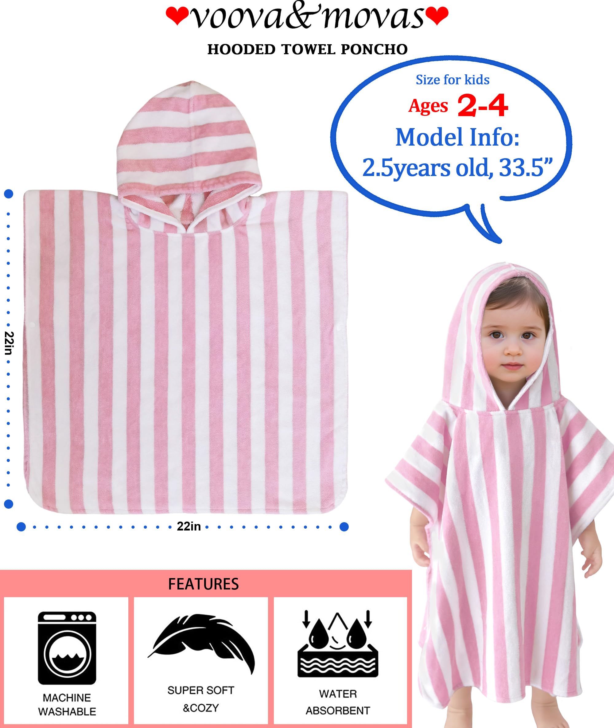 VOOVA & MOVAS absorbent 22x22 towel ideal for pool time