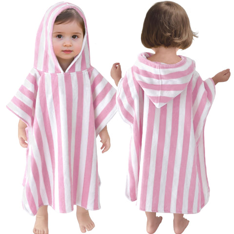 VOOVA & MOVAS hooded pink-stripe towel for fast post-bath drying