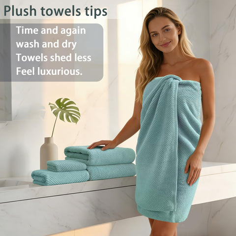 Hand towels sized 18 by 28 inches for everyday routines.