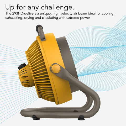 Vornado 293 durable steel base provides stable operation.