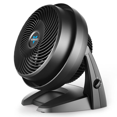 Vornado 630 front view shows a compact floor fan delivering broad room airflow.