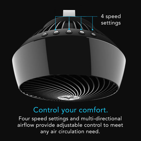 Vornado 660 chrome glide bar tilted to direct airflow precisely where needed