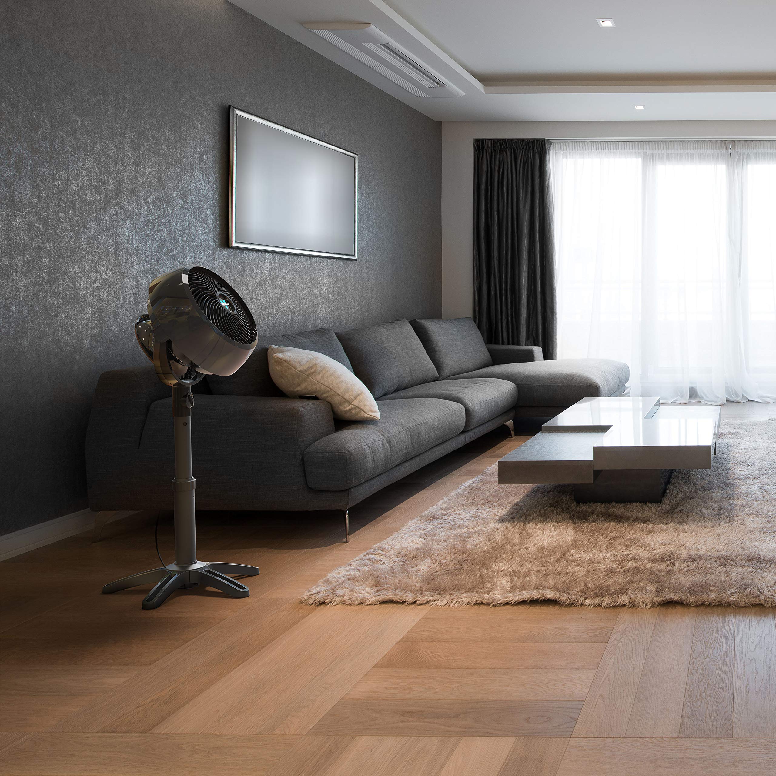 Vornado 7803 height-adjustable stand directs airflow where needed.