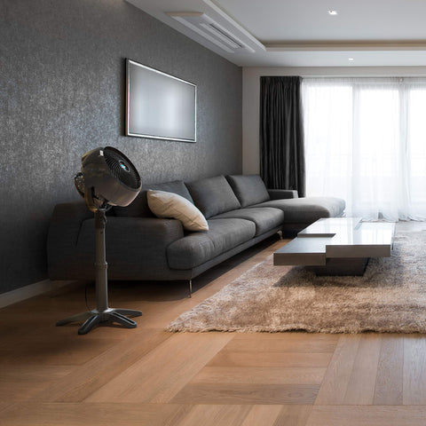 Vornado 7803 height-adjustable stand directs airflow where needed.