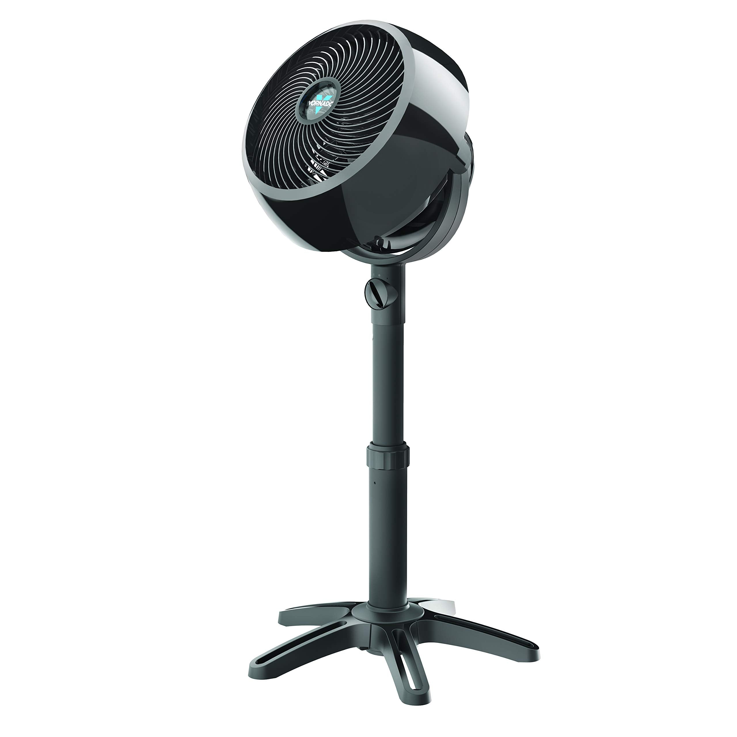 Vornado 7803 pedestal fan provides wide room coverage for whole-room airflow.