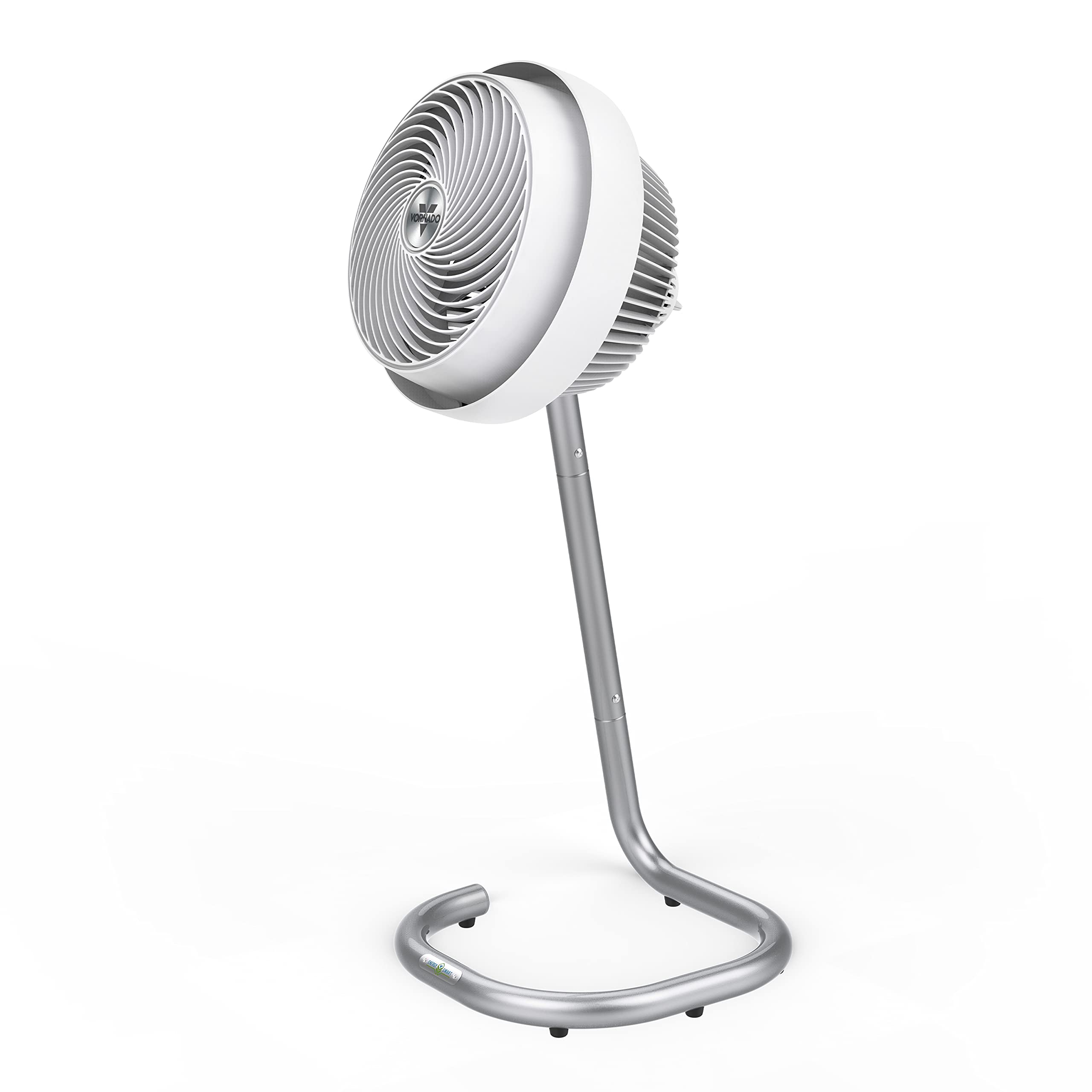 Vornado 783DC vortex action pedestal demonstrates whole-room airflow for efficient cooling.