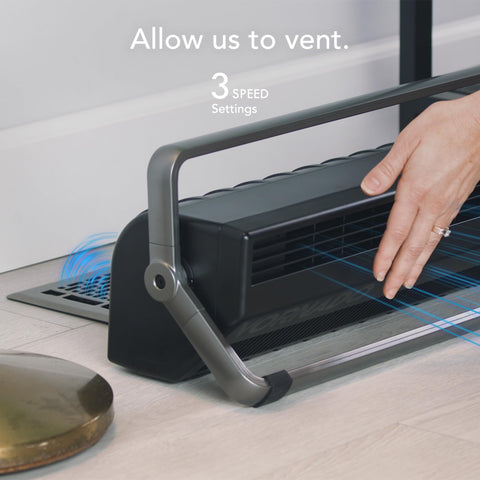 Vornado BXR tilts upward to push cool air toward the ceiling.