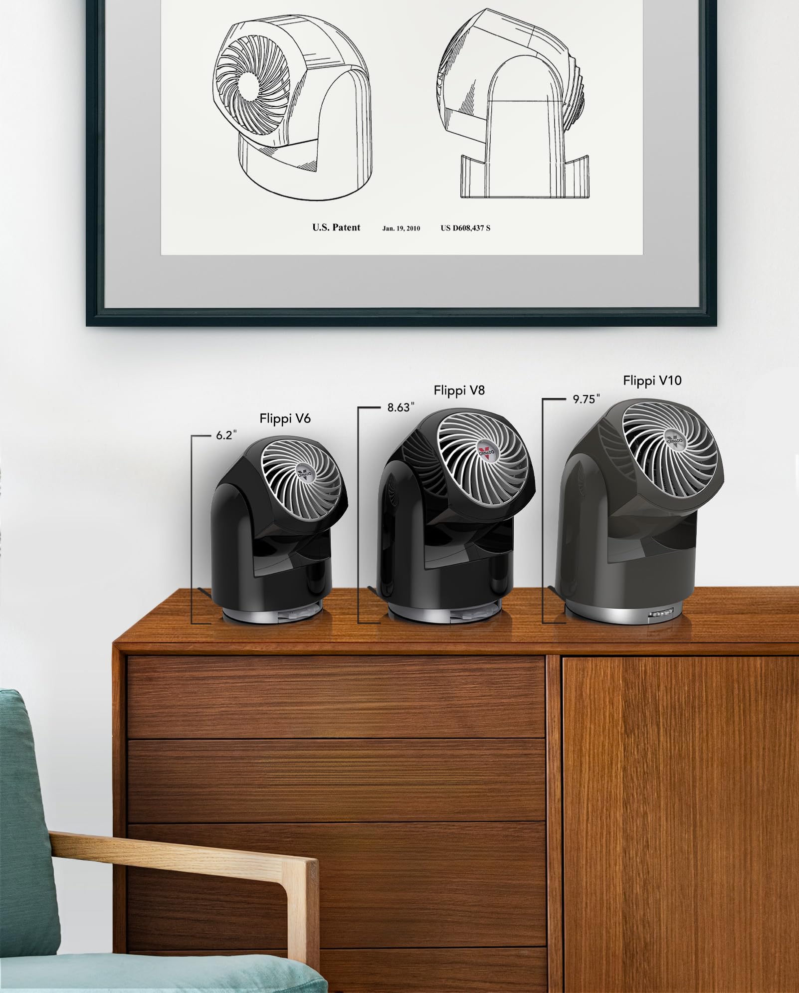 Vornado Flippi V6 safe grille protects curious fingers during use.