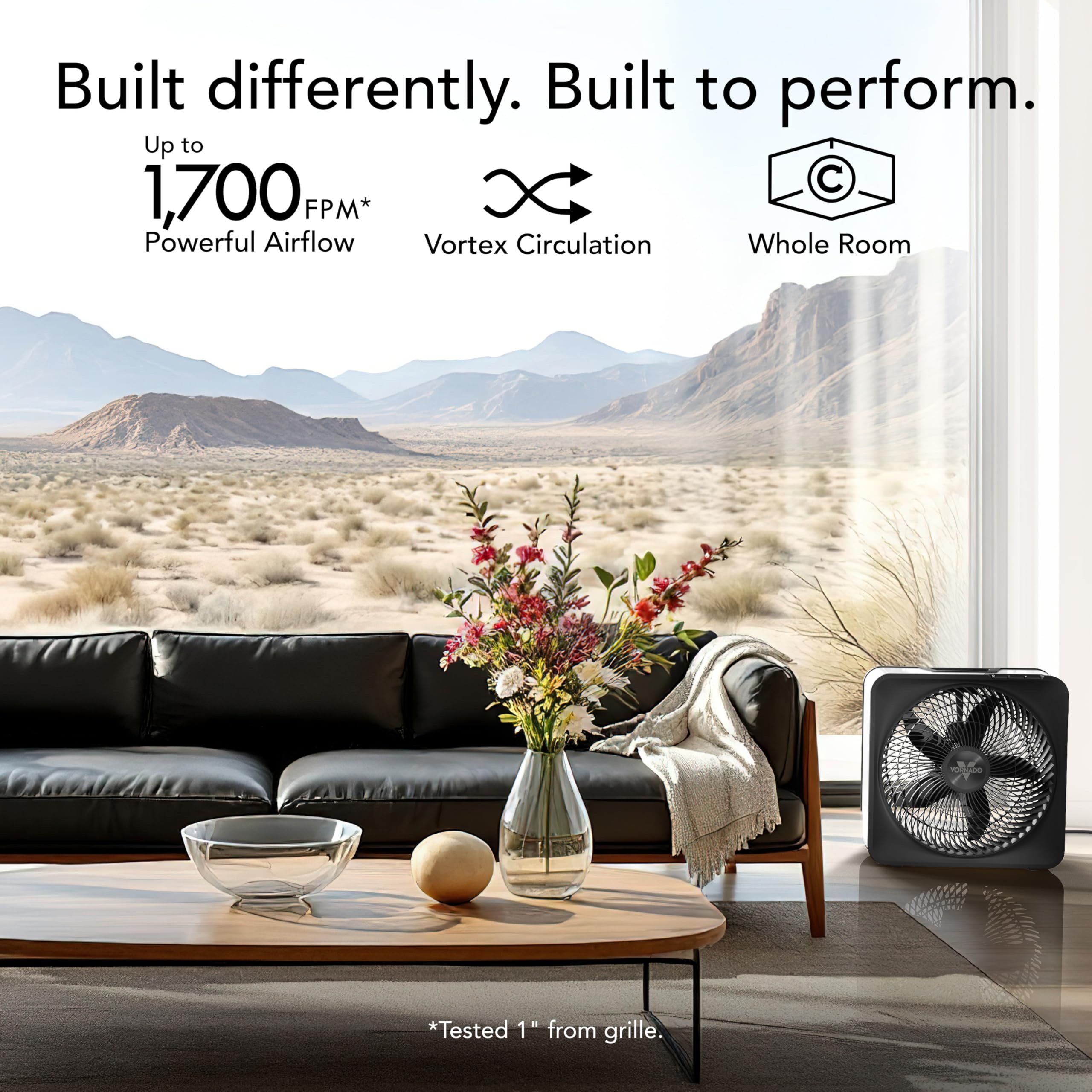 Vornado Model 80 unit showing five-speed settings for customizable comfort.