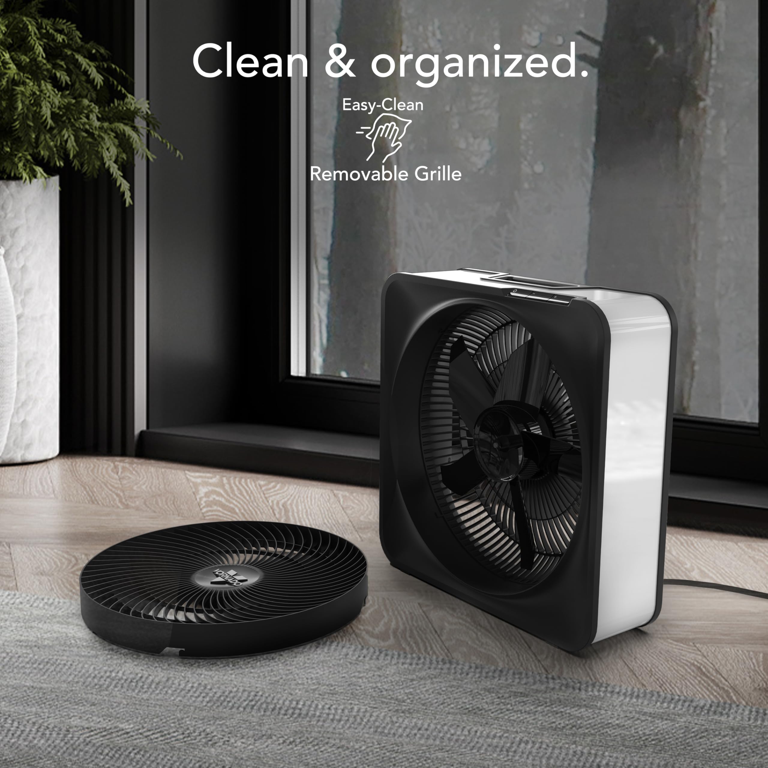Vornado Model 80 promotes whole-room circulation for even cooling.