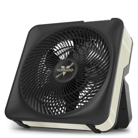 Vornado Model 80X kick stand enables vertical airflow for targeted cooling.