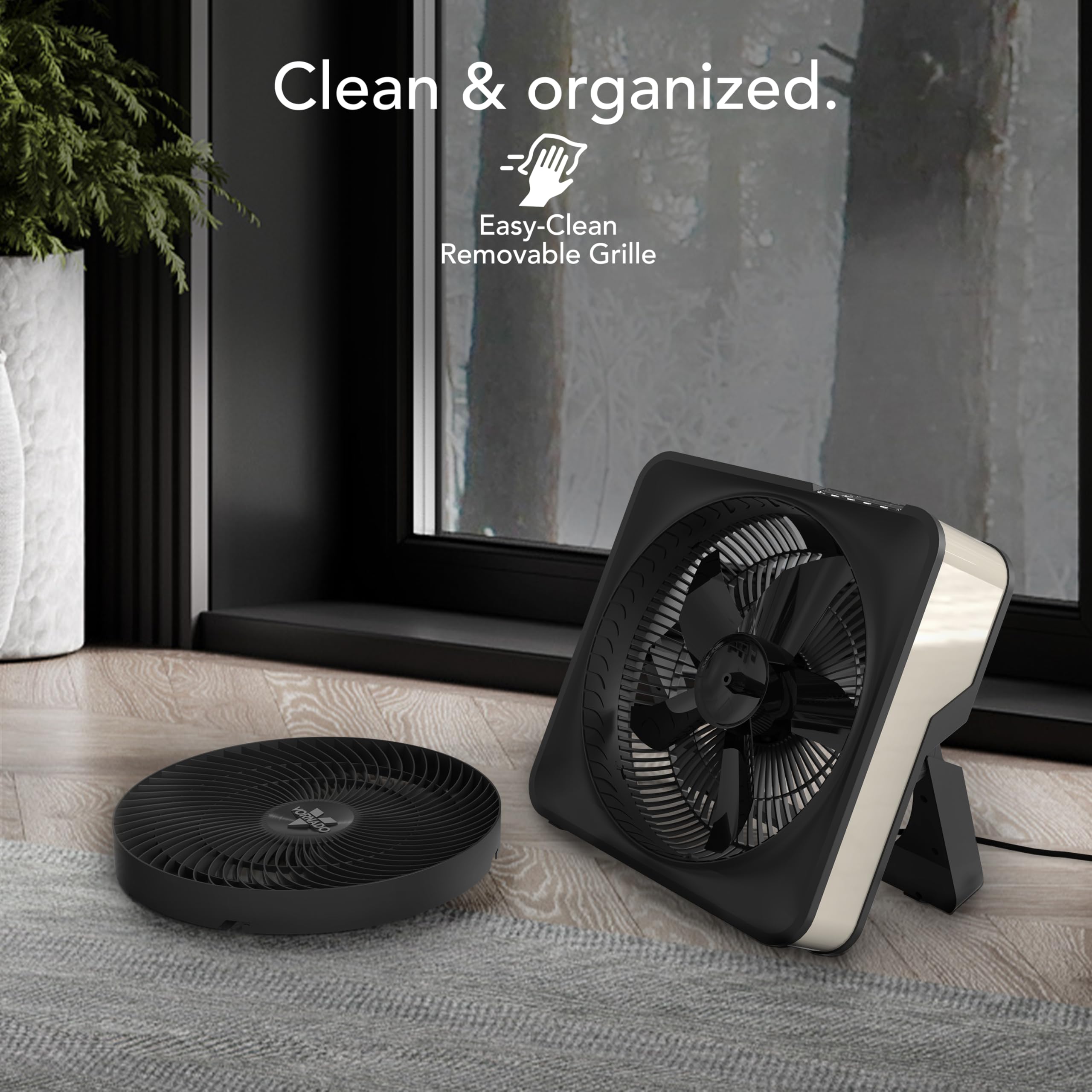 Vornado 80X promotes whole-room circulation for even cooling.