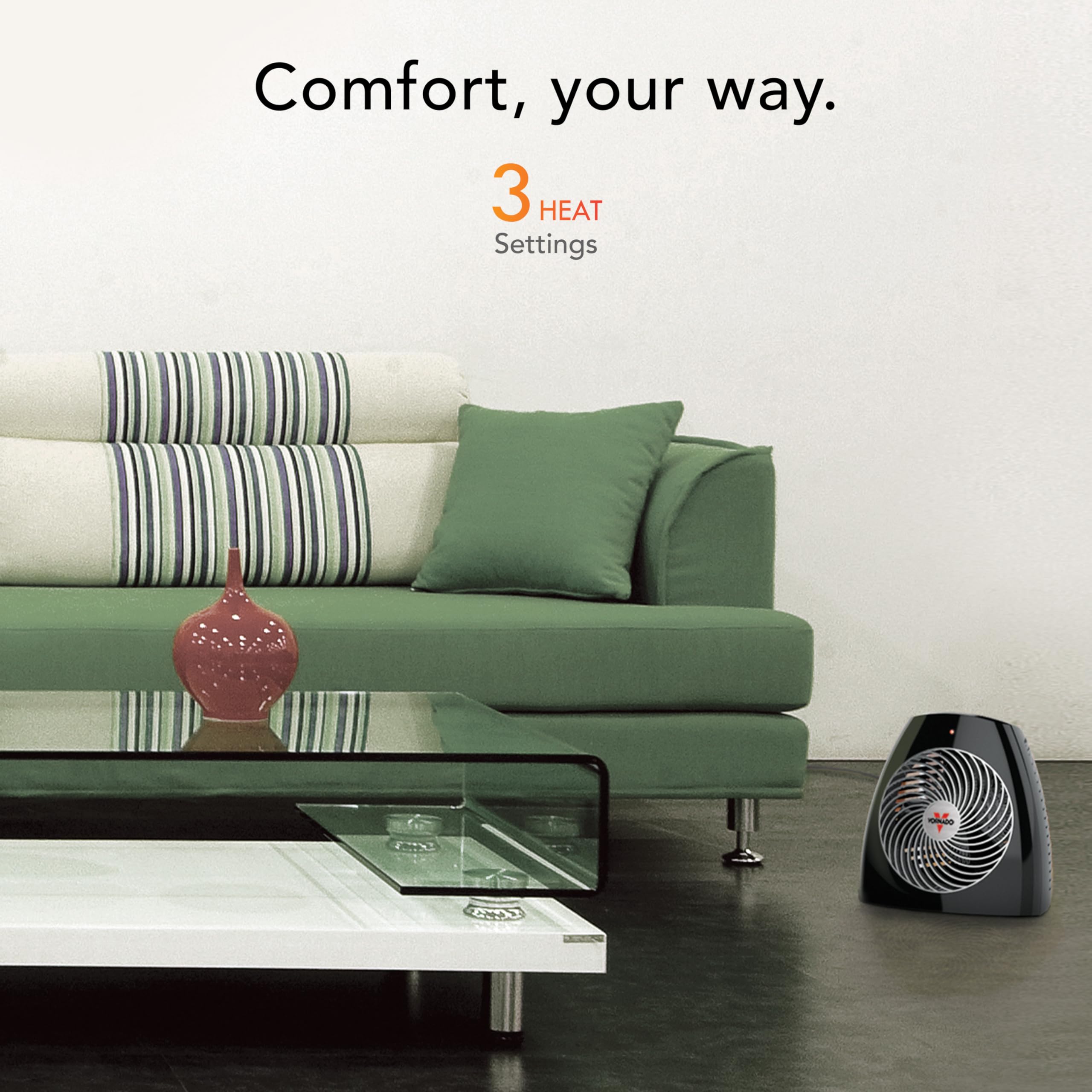 Vornado MVH 2025 in-use bedroom setup delivers even warmth.