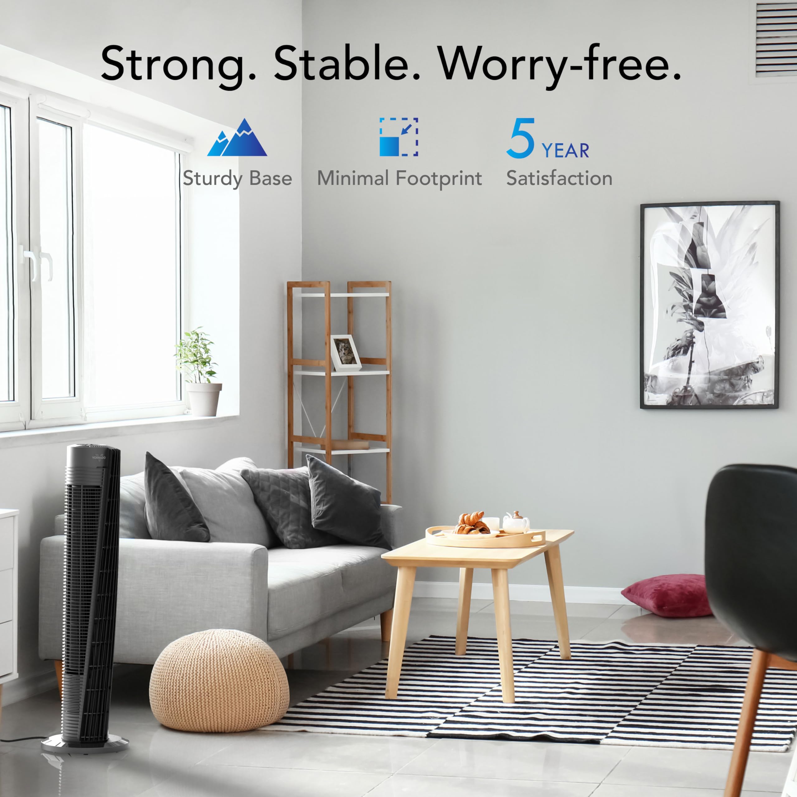 Vornado OSC84 sturdy base ensuring stable operation in a room