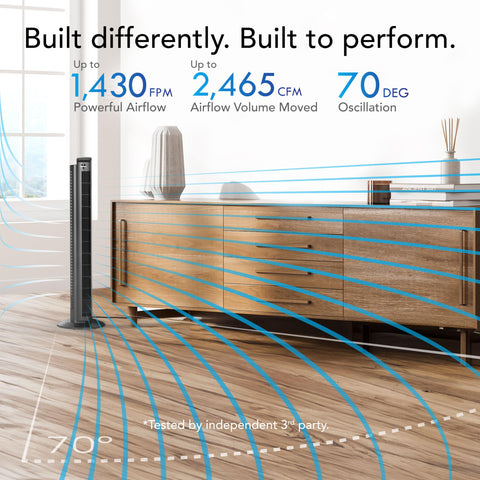 Vornado OZI42 side profile showing slim design saving floor space.