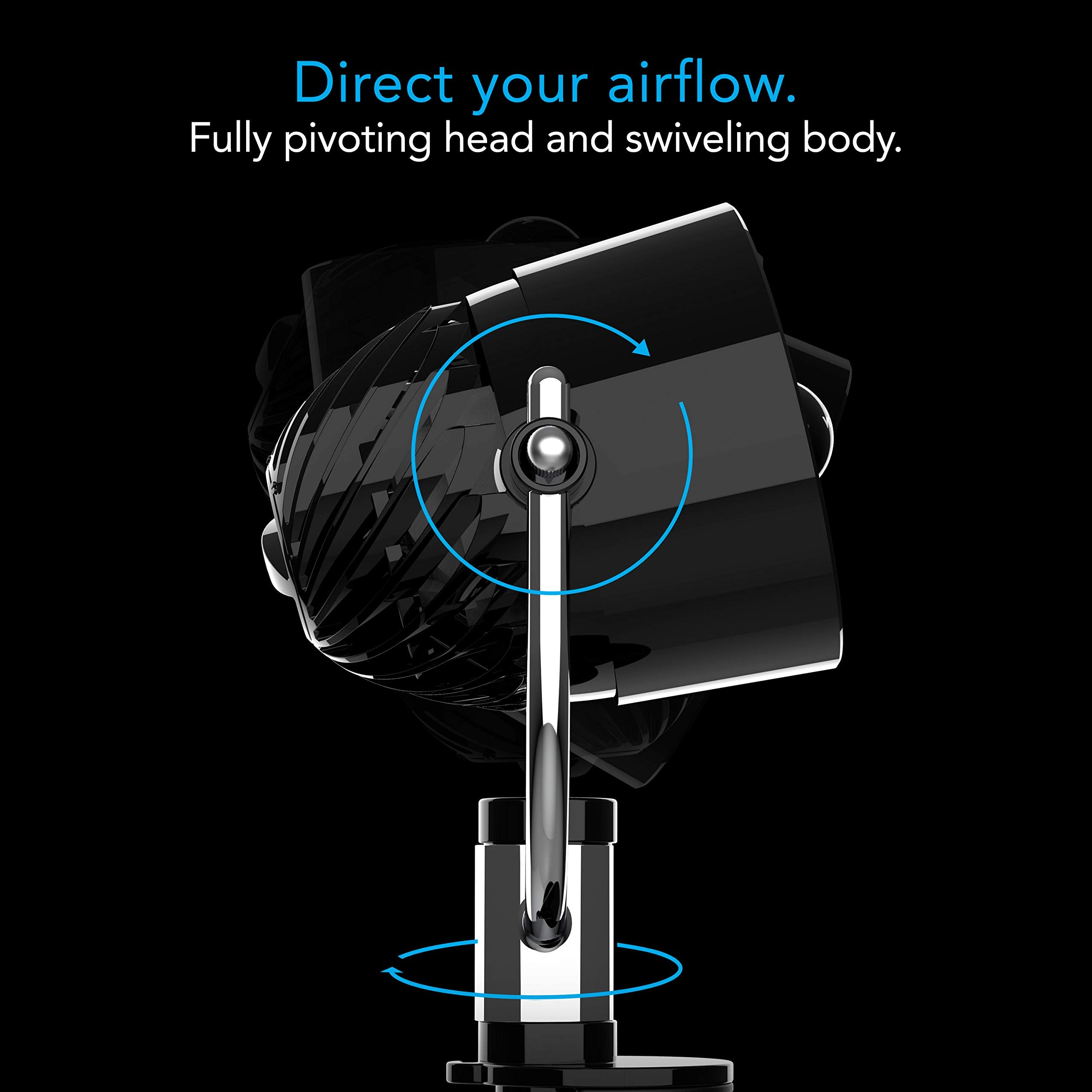 Vornado Pivot Clip bedside use for gentle nighttime cooling.
